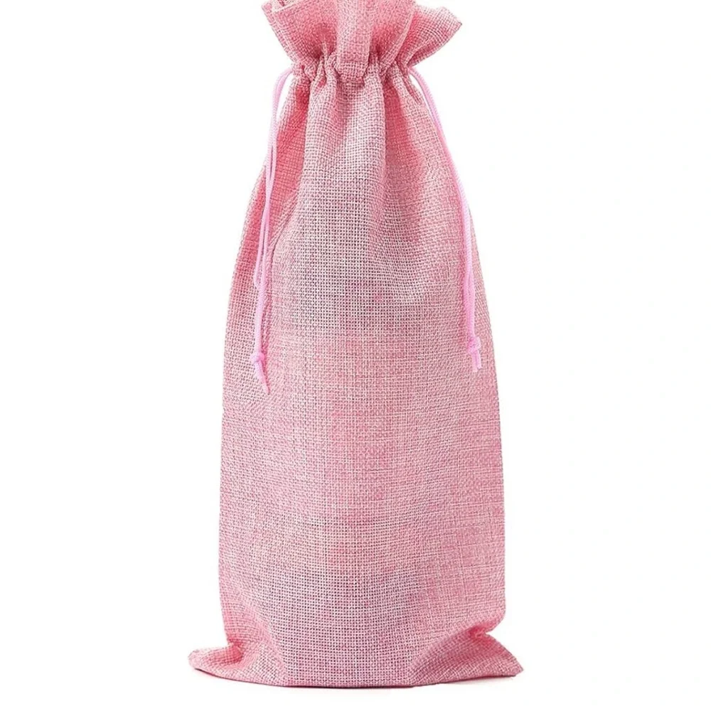 8 burlap bottle bags